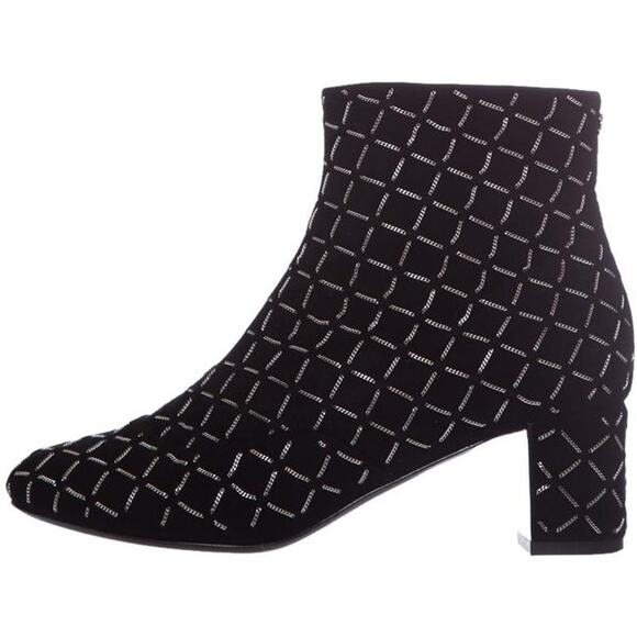 Chanel Ankle Boots Quilted Chain Detail Round Toe in Chocolate Brown Euro 38.5 - Picture 1 of 15